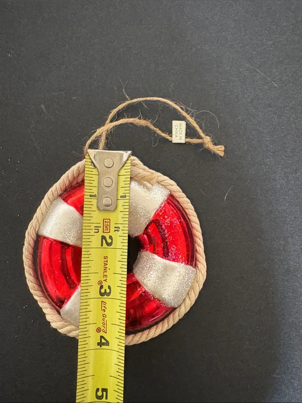 Pottery Barn Glass Lifesaver Ornament Beach-Life Nautical Theme